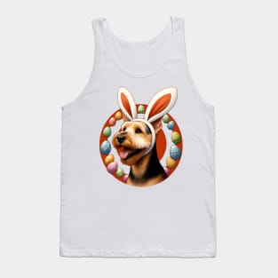 Jagdterrier Delights in Easter with Bunny Ears Tank Top